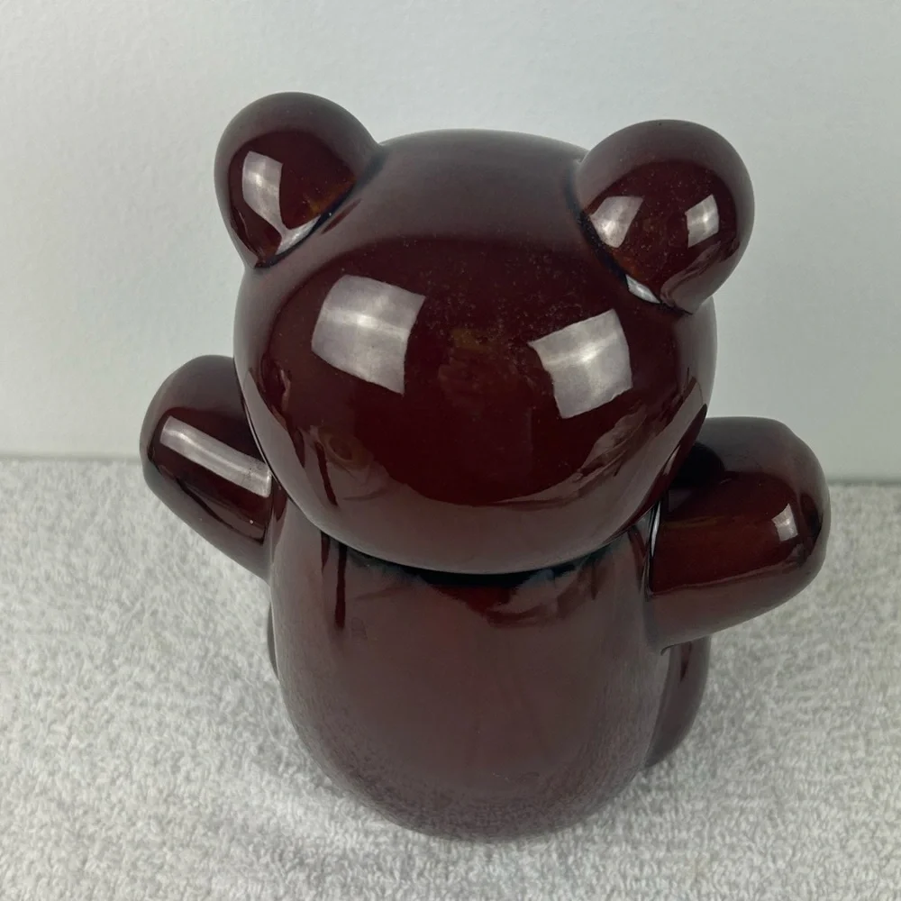 VTG Aramis Glossy Brown Teddy Bear Ceramic Cookie Jar